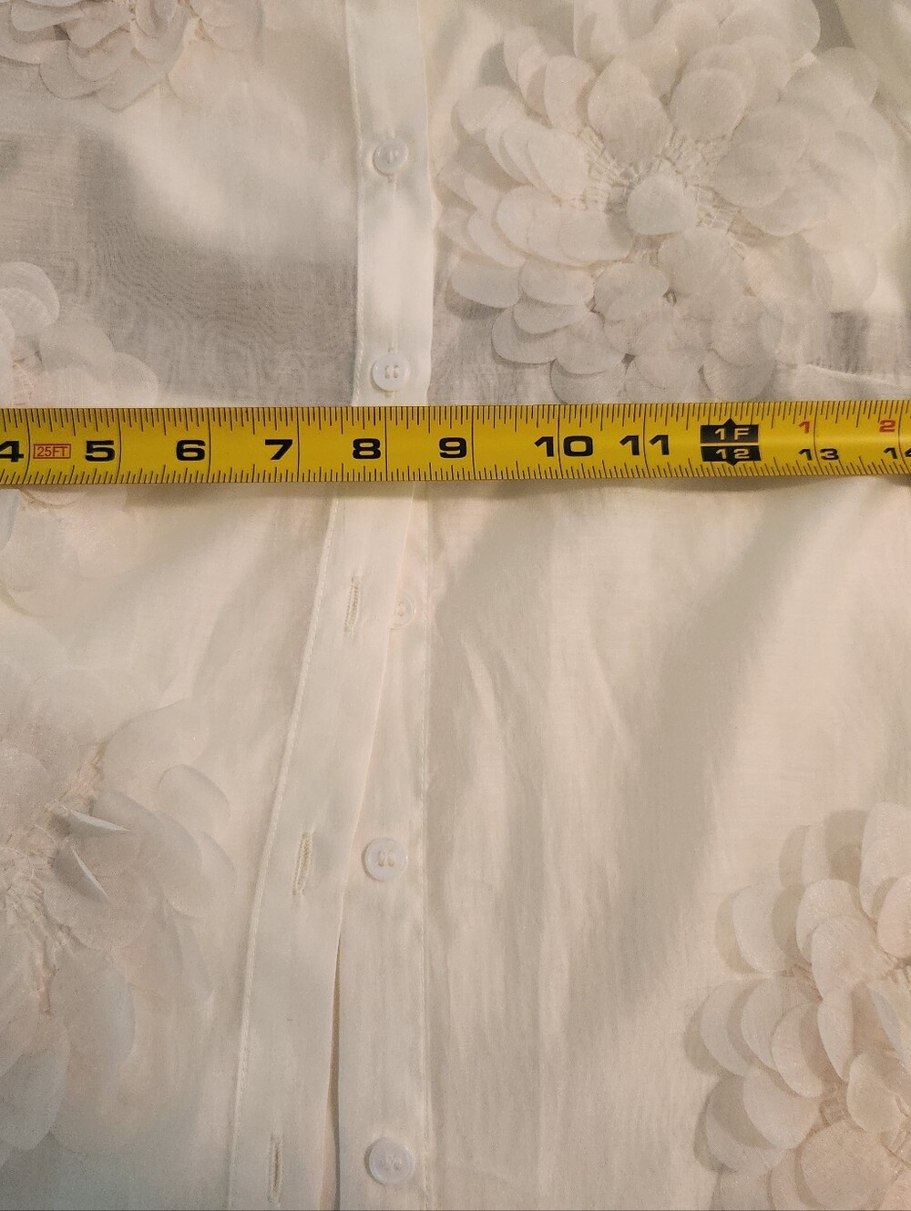 Jessica Liu Emery Blouse with Floral Appliqué In Ivory - Picture 10 of 10